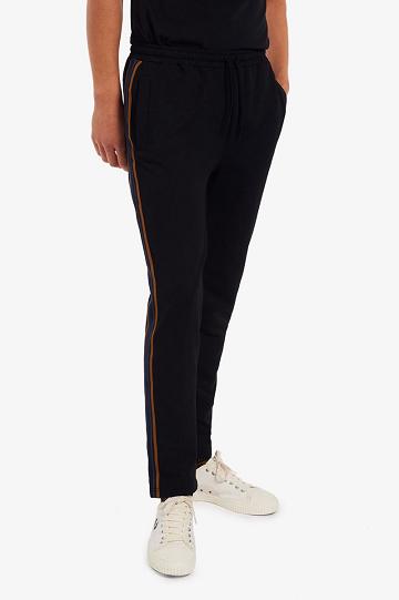 Dámské Kalhoty Fred Perry Pruhovaný Tape Track Černé | CZ 1098PJJQ